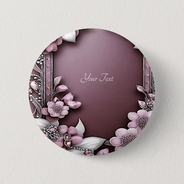 Pink Floral Button (Front)