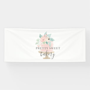 Pink Floral Cake Bakery Banner