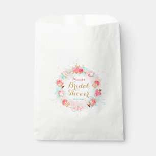 Pink Floral Cake Wreath Bridal Shower Favour Bags