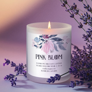 Pink Floral Candle Product  Square Sticker