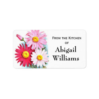 Pink Floral Canning Sticker