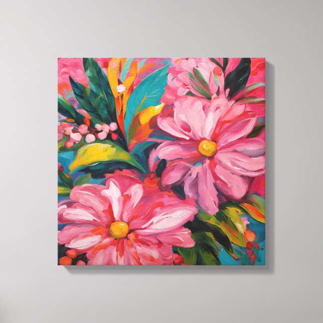 Pink Floral  Canvas Print (Front)