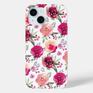 Pink Floral iPhone 15 Case