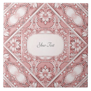 Pink Floral Ceramic Tile