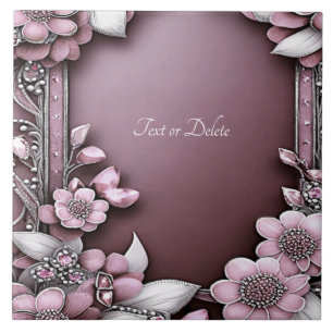 Pink Floral Ceramic Tile