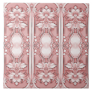 Pink Floral Ceramic Tile