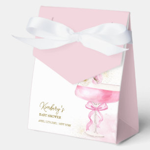Pink Floral Champagne Brunch Bubbly Baby Shower Favour Box