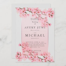 Pink floral cherry blossom wedding