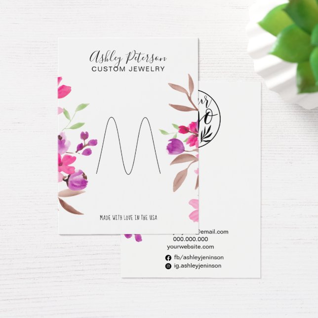 Pink floral chic jewellery ring display (Desk)