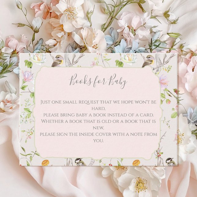 Pink Floral Chinoiserie Baby Shower Enclosure Card (Creator Uploaded)