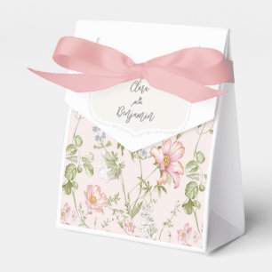 Pink Floral Chinoiserie Wedding Favour Box