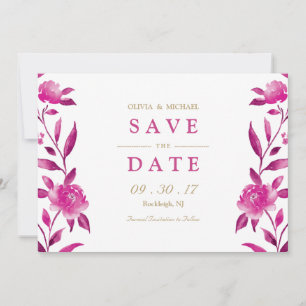 Pink floral Chinoiserie Wedding save the date