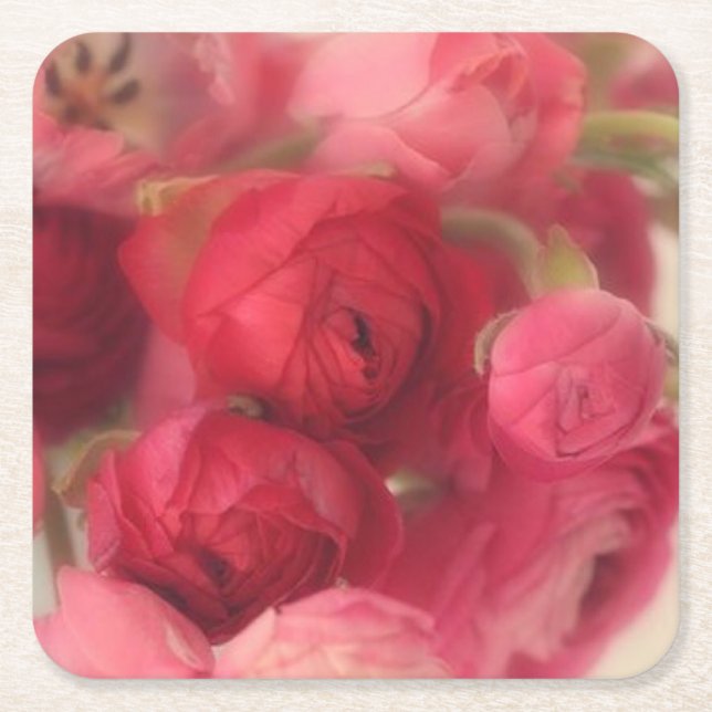 Pink Floral Coasters (Front)