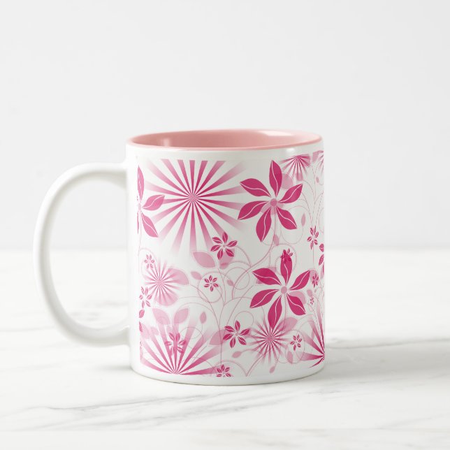 Pink Floral Coffee Mug (Left)
