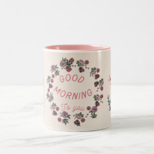 Pink Floral Coffee Mug Cute Girly Ceramic Gift