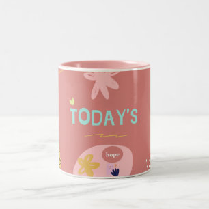 Pink Floral Coffee Mug Inspirational Quote