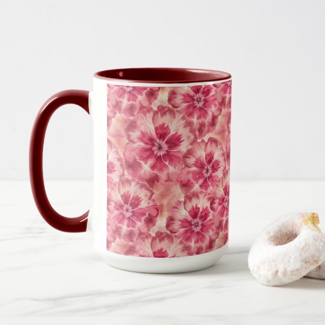 Pink Floral Coquette Mug (With Donut)