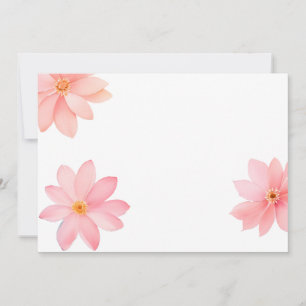 Pink Floral Corners Background - Soft Watercolor S Invitation