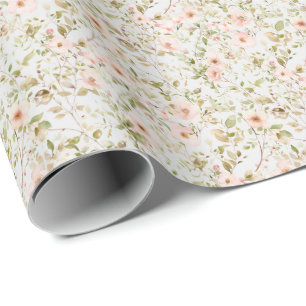 Pink Floral Cottagecore Coquette Wrapping Paper