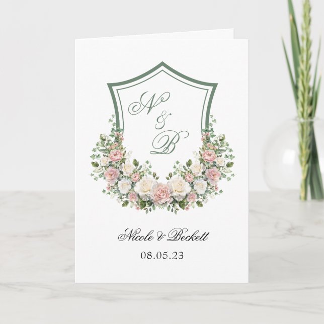 Pink Floral Crest Programme (Front)