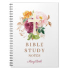 Pink Floral Cross Personalised Bible Study