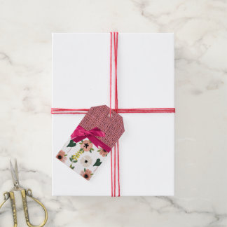 Pink Floral Custom Gift Tag