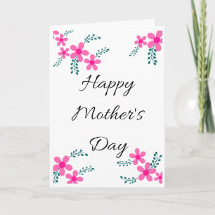 Pink Floral Cute Mum, Grandma Mother's day Card