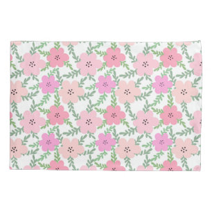Pink floral daisy  pillowcase
