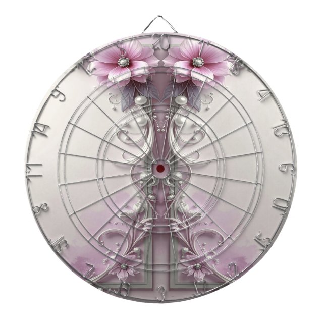 Pink Floral Dartboard (Front)