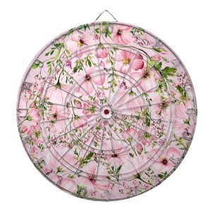 Pink Floral Dartboard