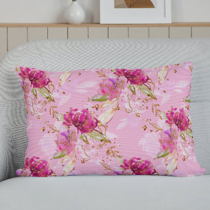 Pink floral  decorative cushion