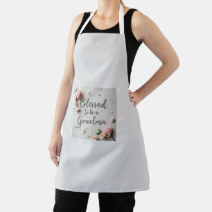 Pink Floral Design for Grandmother’s Kitchen Apron