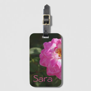 Pink Floral Design Luggage Tag