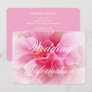 Pink Floral Design Wedding Enclosure Card