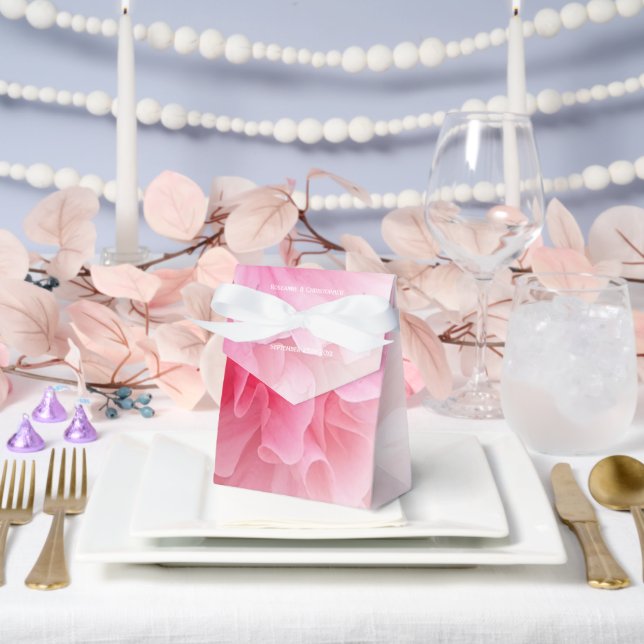 Pink Floral Design Wedding Favour Box (Wedding)