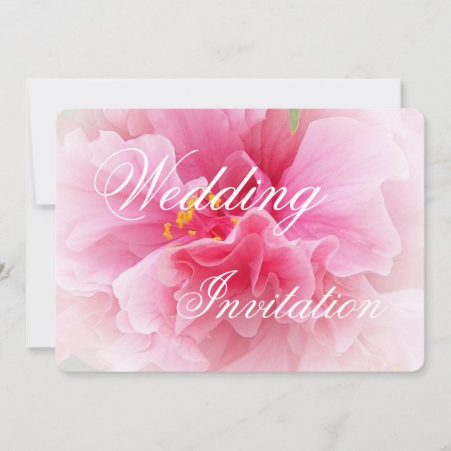 Pink Floral Design Wedding Invitation (Front)