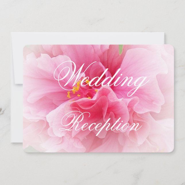 Pink Floral Design Wedding Reception Invitation (Front)