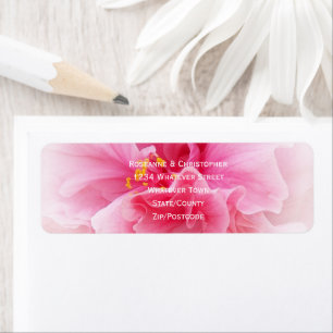 Pink Floral Design Wedding Return Address