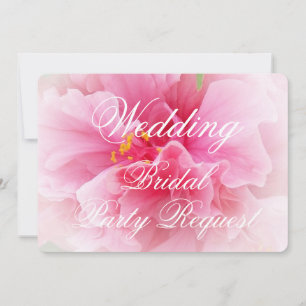 Pink Floral Design Will You Be My Bridesmaid  Invitation