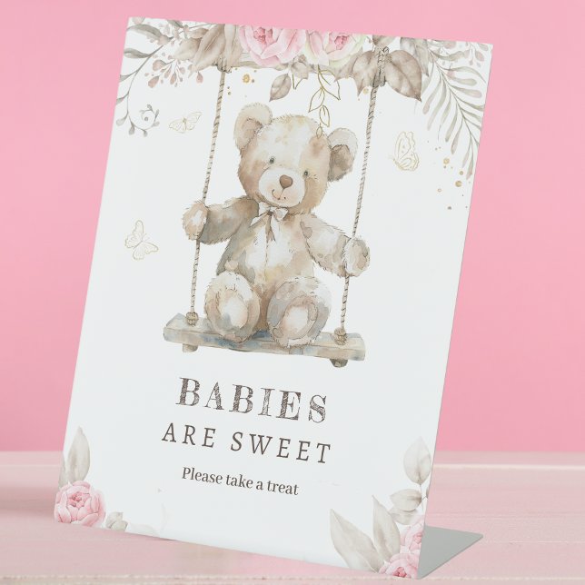 Pink Floral Dessert Table Baby Shower Sign (Creator Uploaded)