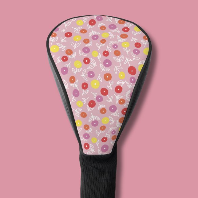 Pink Floral Ditsy Golf Head Cover (Floral ditsy cute golf head cover)