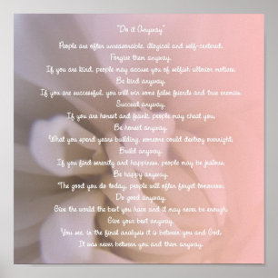 Pink Floral Do It Anyway Poster