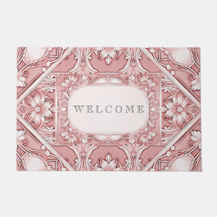 Pink Floral Doormat