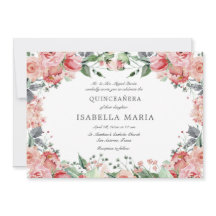 Pink Floral Elegant Quinceañera