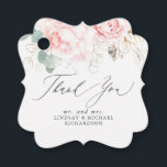 Pink Floral Elegant Thank You Favour Tags<br><div class="desc">Pink rose flowers thank you tags</div>