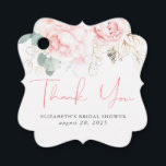 Pink Floral Elegant Thank You Favour Tags<br><div class="desc">Pink rose flowers thank you tags</div>