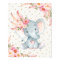 Pink Floral Elephant Nursery Art Boho Floral Decor