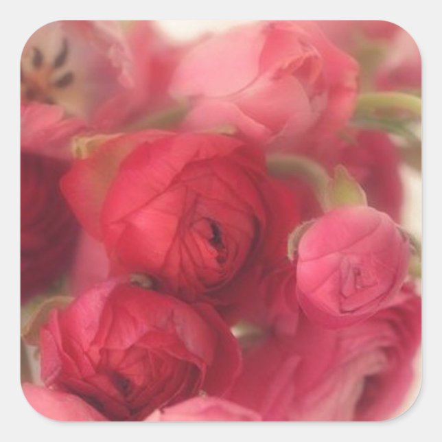 Pink Floral Envelope Seals and Stickers (Front)