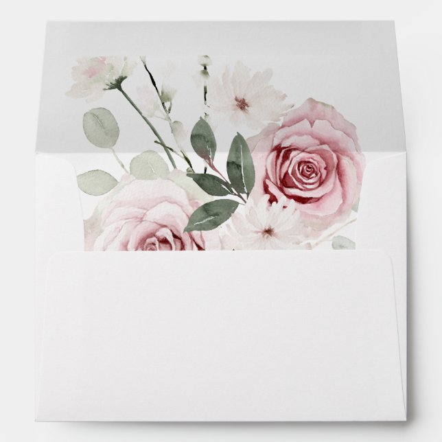 Pink Floral & Eucalyptus Envelope (Back (Bottom))