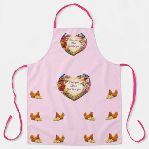 Pink Floral Faith-Inspired Kitchen Apron for Mum